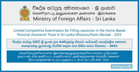 VACANCY DEPARTMENT OF FOREIGN AFFAIRS.